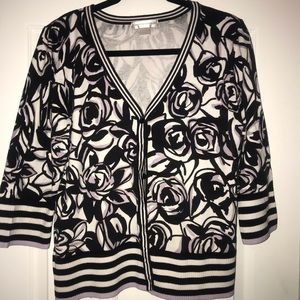 Christopher & Banks rose printed cardigan